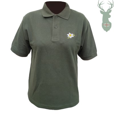 Dámské polo tričko - tatranský květ - tmavě zelené