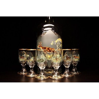 Jagerglass - Sada s lahví 0,5l + sklenice na stopce likér 30 ml