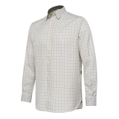 Charlow LS košile - Ivory & Blue Check