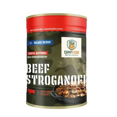 Konzerva Beef Stroganoff CampCore® / samoohřev