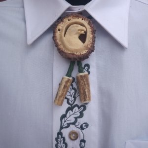 Myslivecká kravata Bolo - Orel - ruční práce