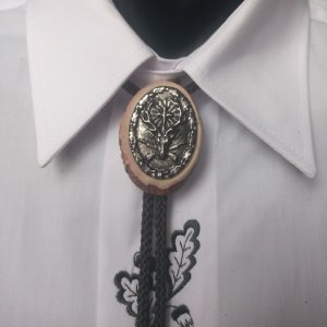 Myslivecká kravata Bolo - Hubertus chróm I