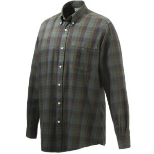 Wood Button Down košile - Green & Red Overd. Moss