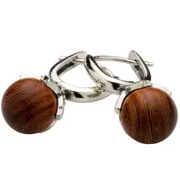 Stříbrné náušnice květ se santalového dřeva