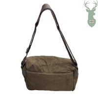 Kožená taška OLIVE s dřevěnou prackou