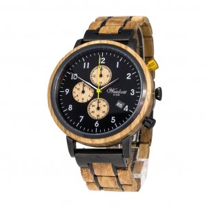 Gin Gold Black dřevěné hodinky